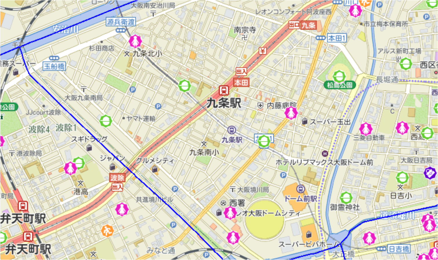 九条駅2020年犯罪発生MAP