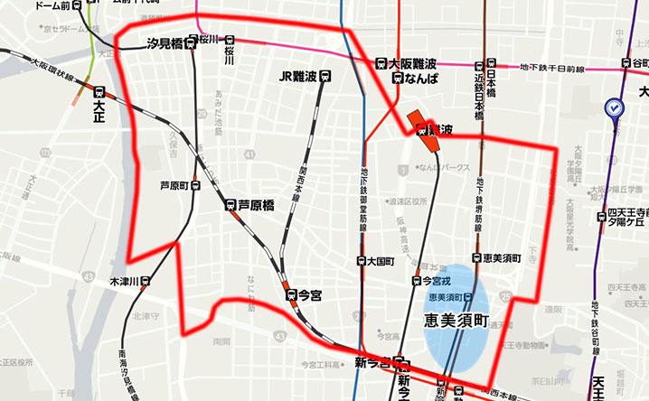 恵美須町の地図
