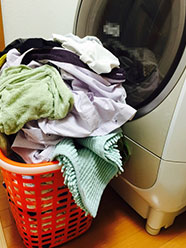 洗濯物と洗濯機